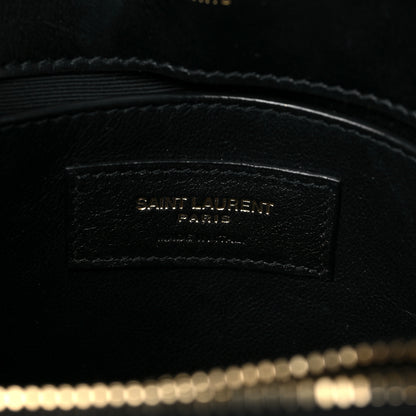 Saint Laurent Calfskin Y Quilted Monogram Small Loulou Chain Satchel Black 6 of 7