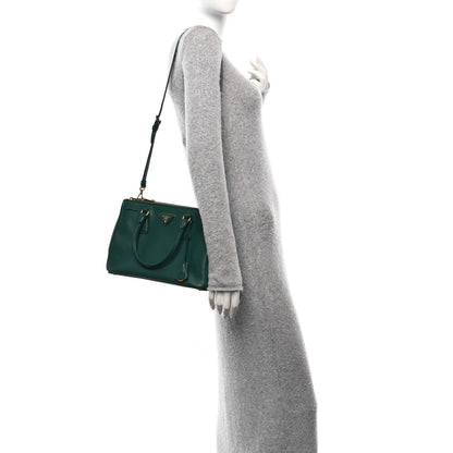 Prada Saffiano Lux Small Galleria Double Zip Tote Biliardo 2 of 9