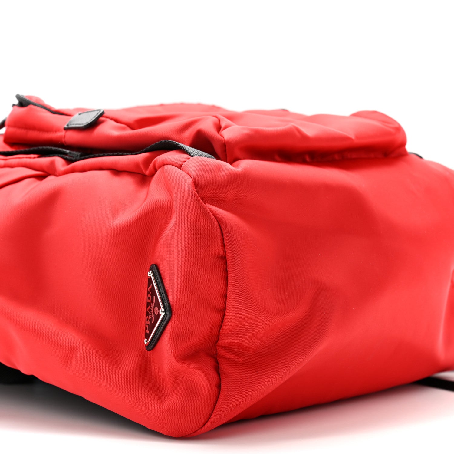 Prada Tessuto Nylon Montagna Double Buckle Backpack Red Black 8 of 10