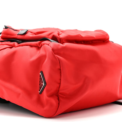Prada Tessuto Nylon Montagna Double Buckle Backpack Red Black 8 of 10