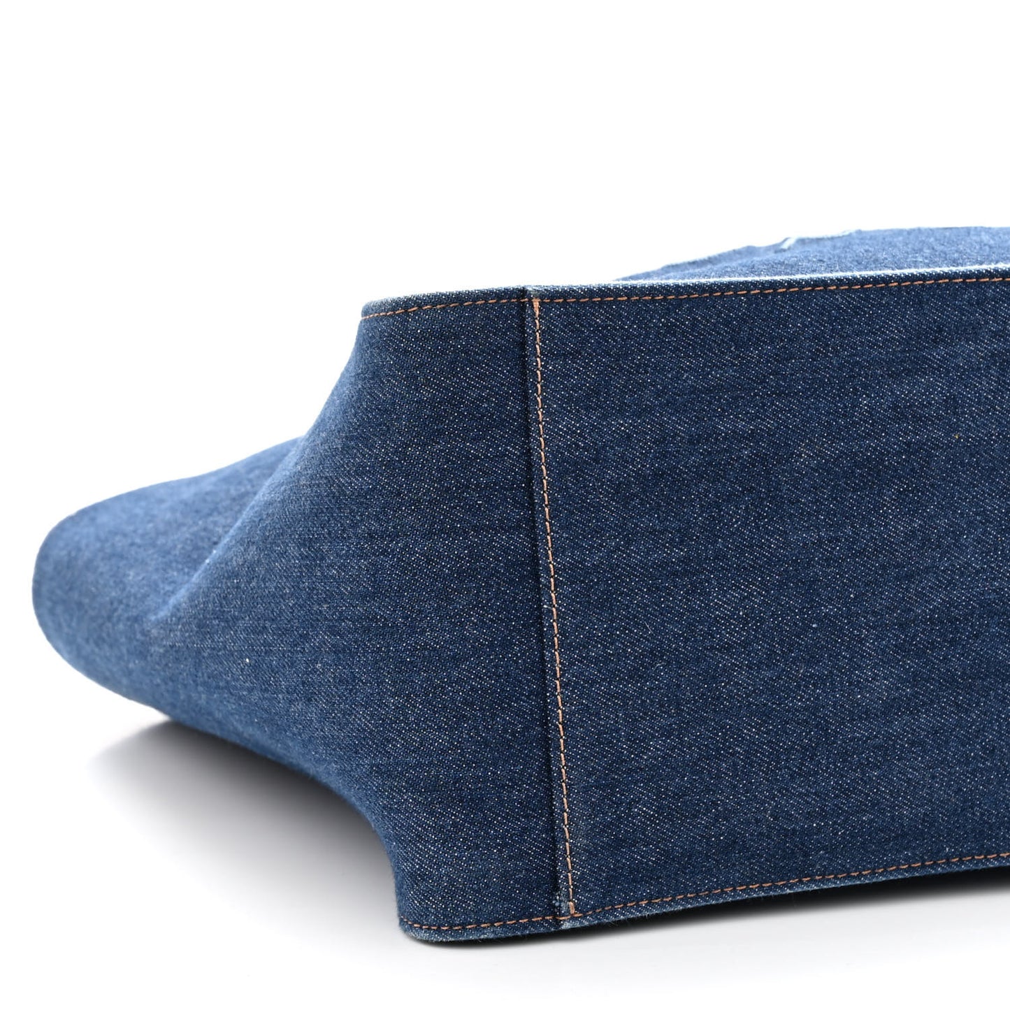 Denim East West Perforated Tote Blue