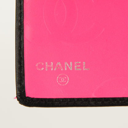 Chanel Calfskin Quilted Cambon Yen Wallet Black White 5 of 7