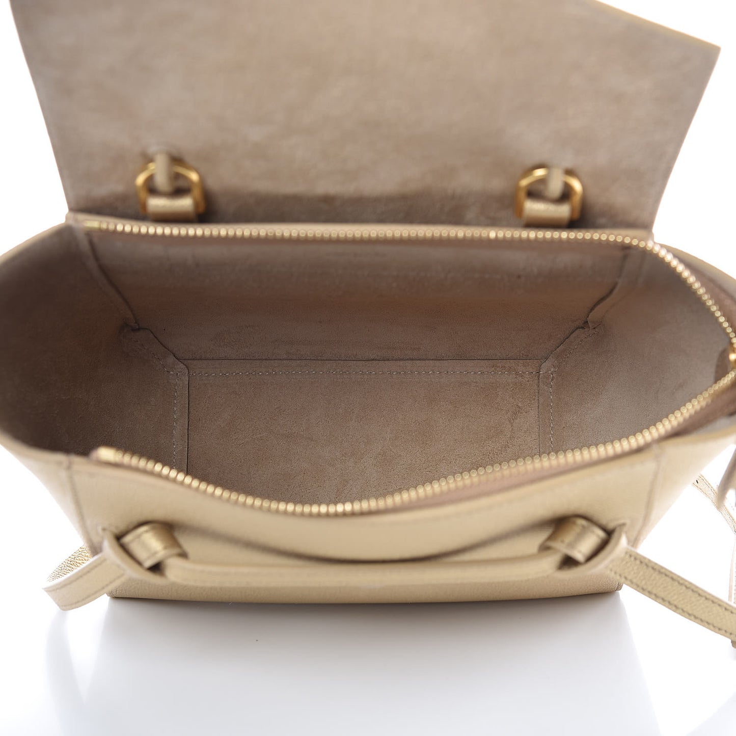 Laminated Calfskin Nano Belt Bag Gold