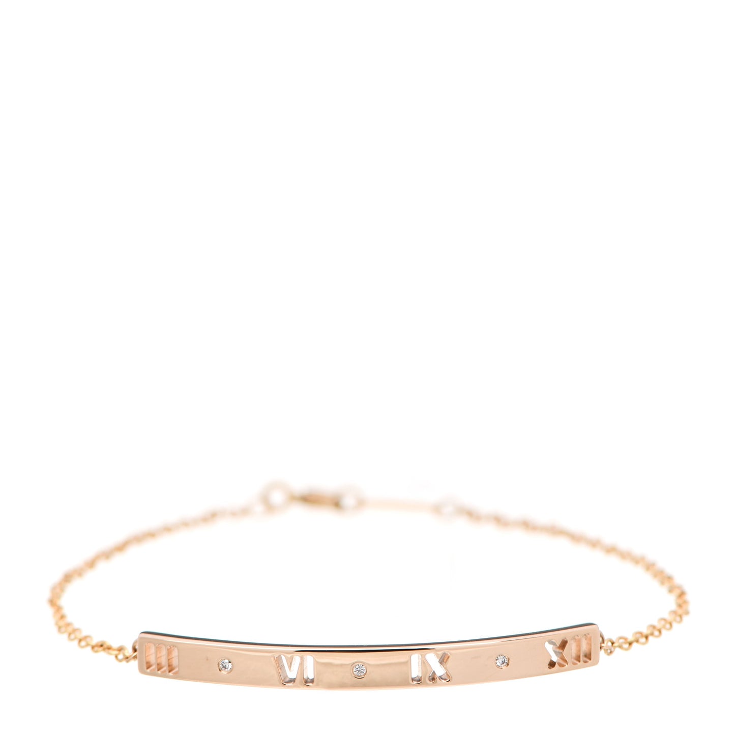 18K Rose Gold Diamond Atlas Bar Pierced Bracelet