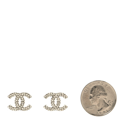 Chanel Crystal CC Earrings Silver 2 of 4
