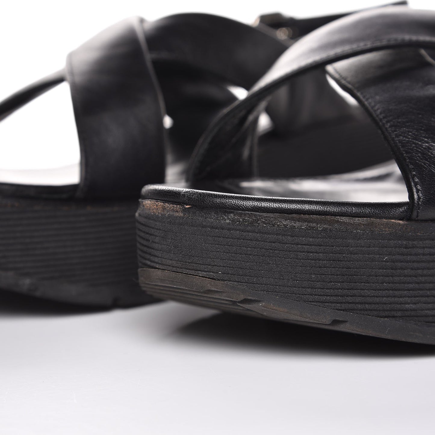 Lambskin Sport Platform Sandals 38 Black