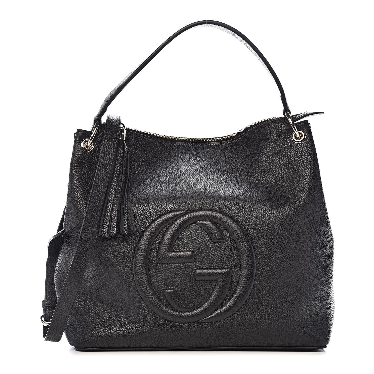 Gucci Pebbled Calfskin Large Soho Hobo Black 1 of 10