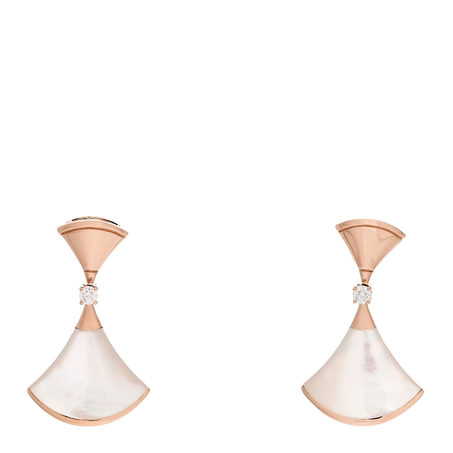 18K Rose Gold Diamond Mother of Pearl Divas' Dream Earrings