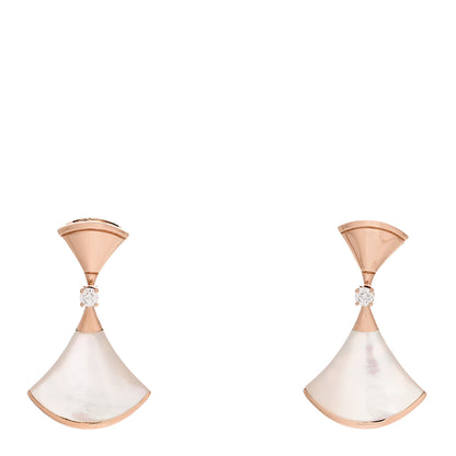 Bulgari 18K Rose Gold Diamond Mother of Pearl Divas' Dream Earrings 1 of 5