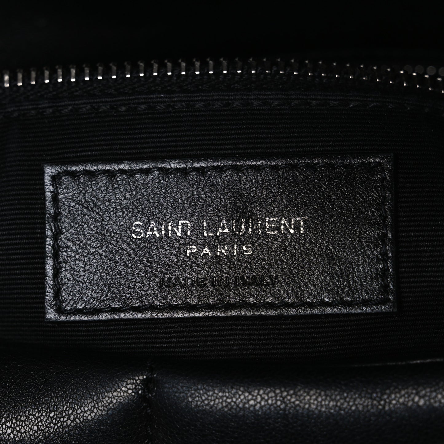 Lambskin Quilted Toy Loulou Puffer Monogram Chain Satchel Black