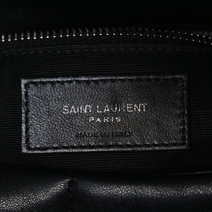 Saint Laurent Lambskin Quilted Toy Loulou Puffer Monogram Chain Satchel Black 6 of 12