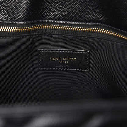 Saint Laurent Grain De Poudre Matelasse Chevron Monogram Shopping Bag Black 7 of 13