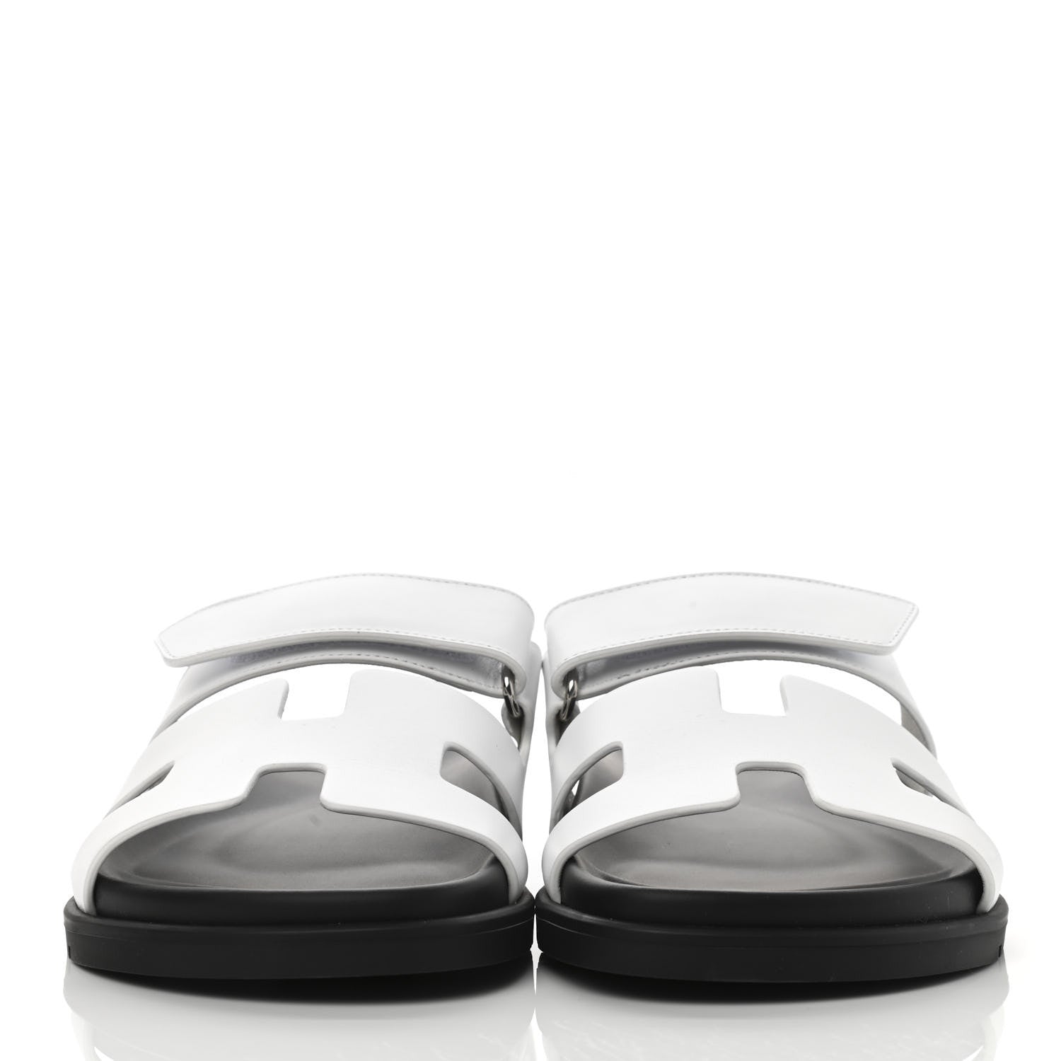 Hermes Calfskin Womens Chypre Sandals 37 White 2 of 9