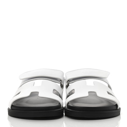 Hermes Calfskin Womens Chypre Sandals 37 White 2 of 9