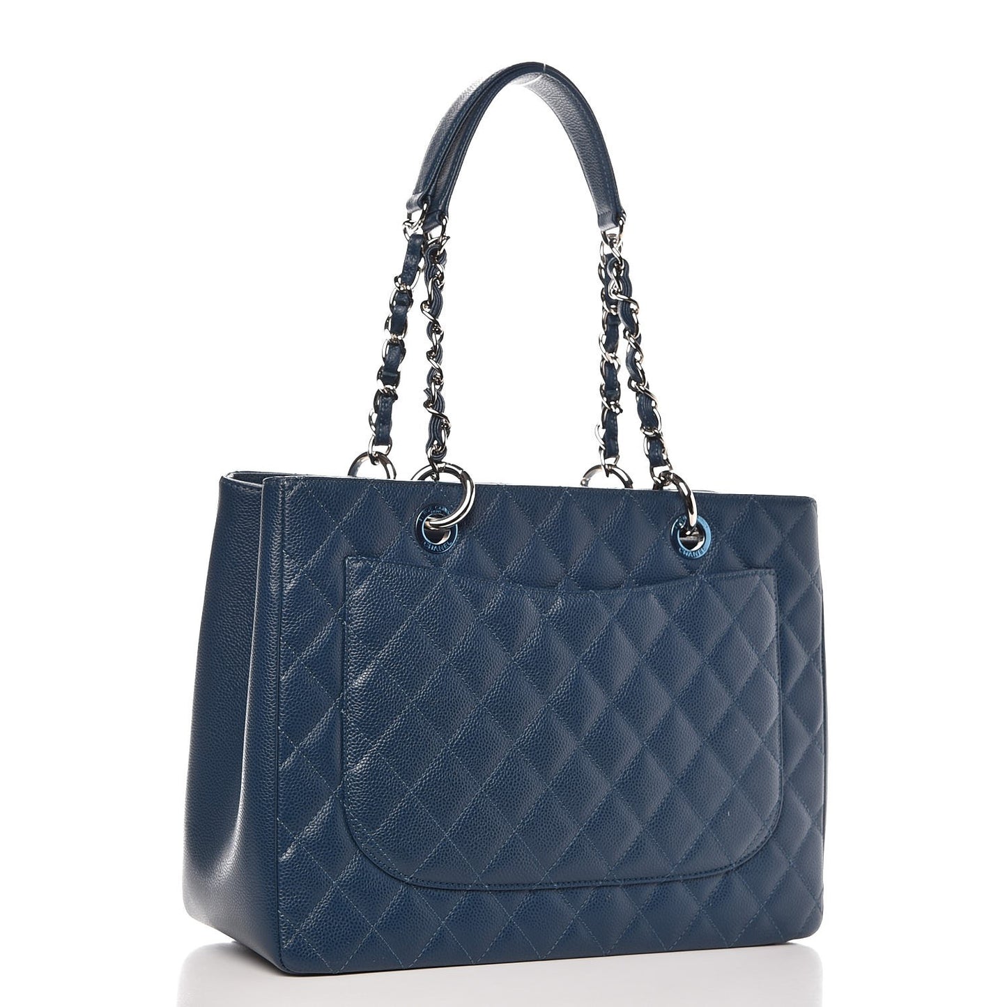 Caviar Quilted Grand Shopping Tote GST Dark Blue