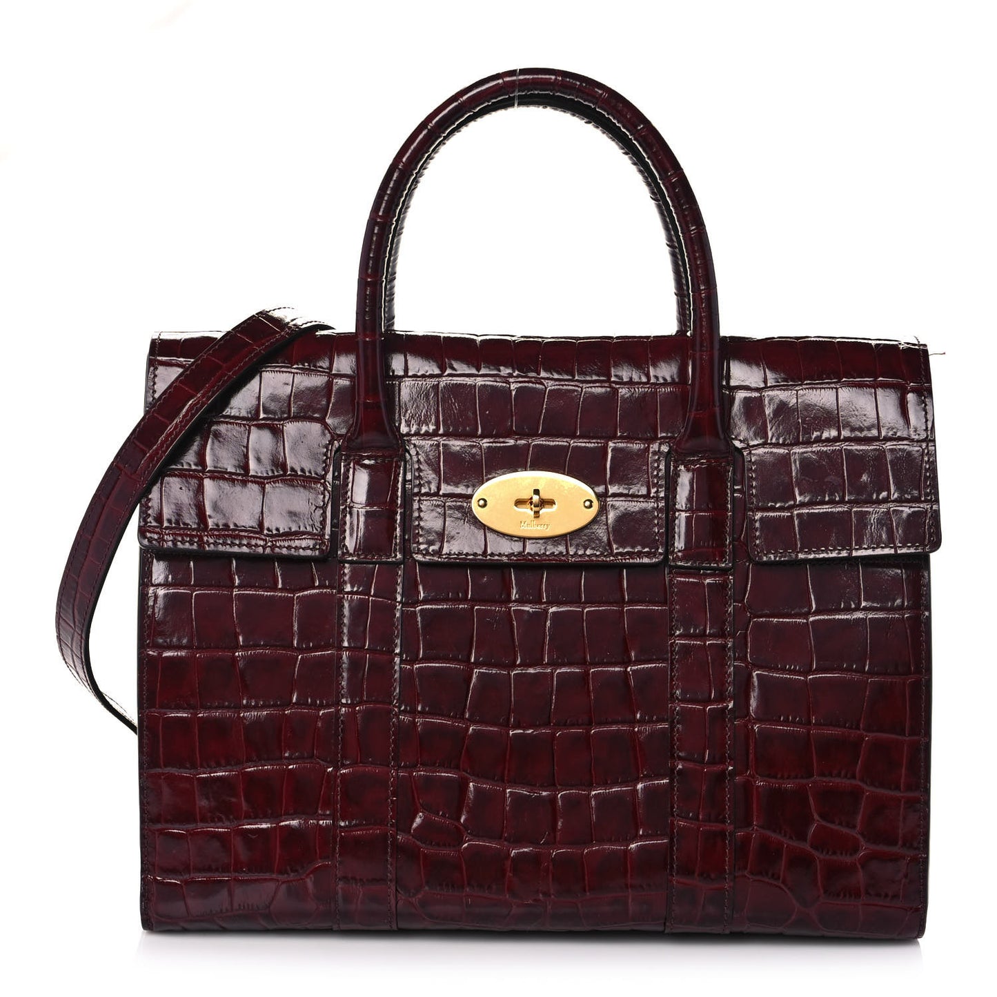 Crocodile Embossed Calfskin Bayswater Oxblood