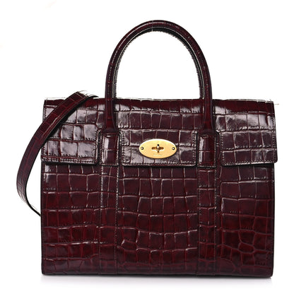 Mulberry Crocodile Embossed Calfskin Bayswater Oxblood 1 of 12