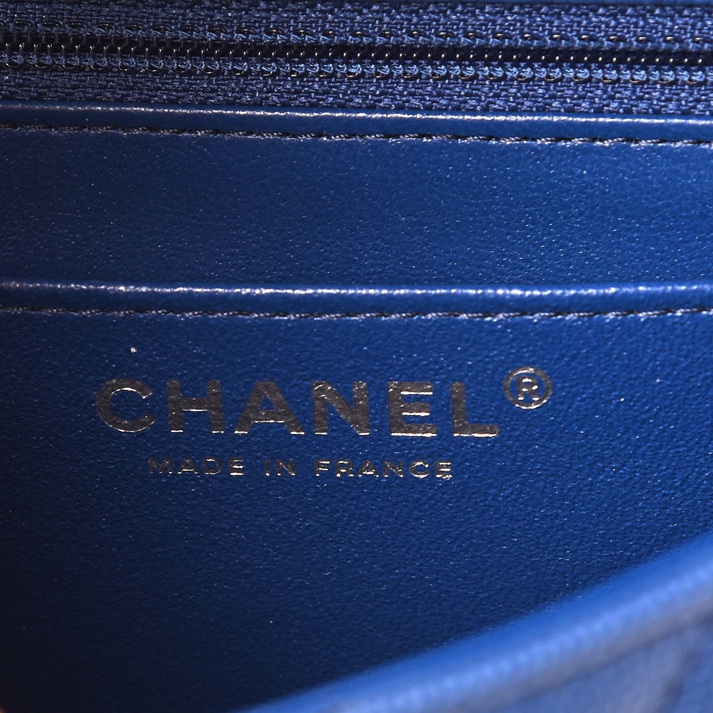Caviar Quilted Mini Rectangular Flap Dark Blue
