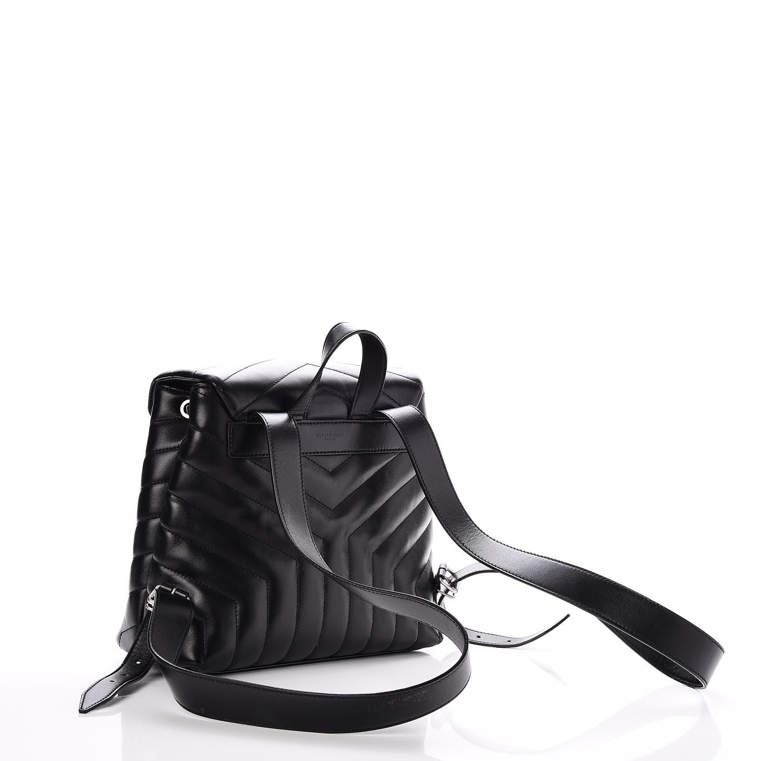 Saint Laurent Calfskin Y Quilted Monogram Small Loulou Backpack Black 3 of 8