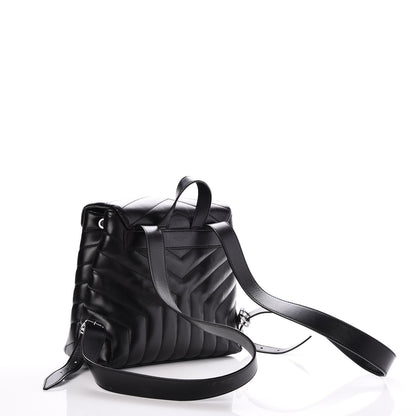 Saint Laurent Calfskin Y Quilted Monogram Small Loulou Backpack Black 3 of 8
