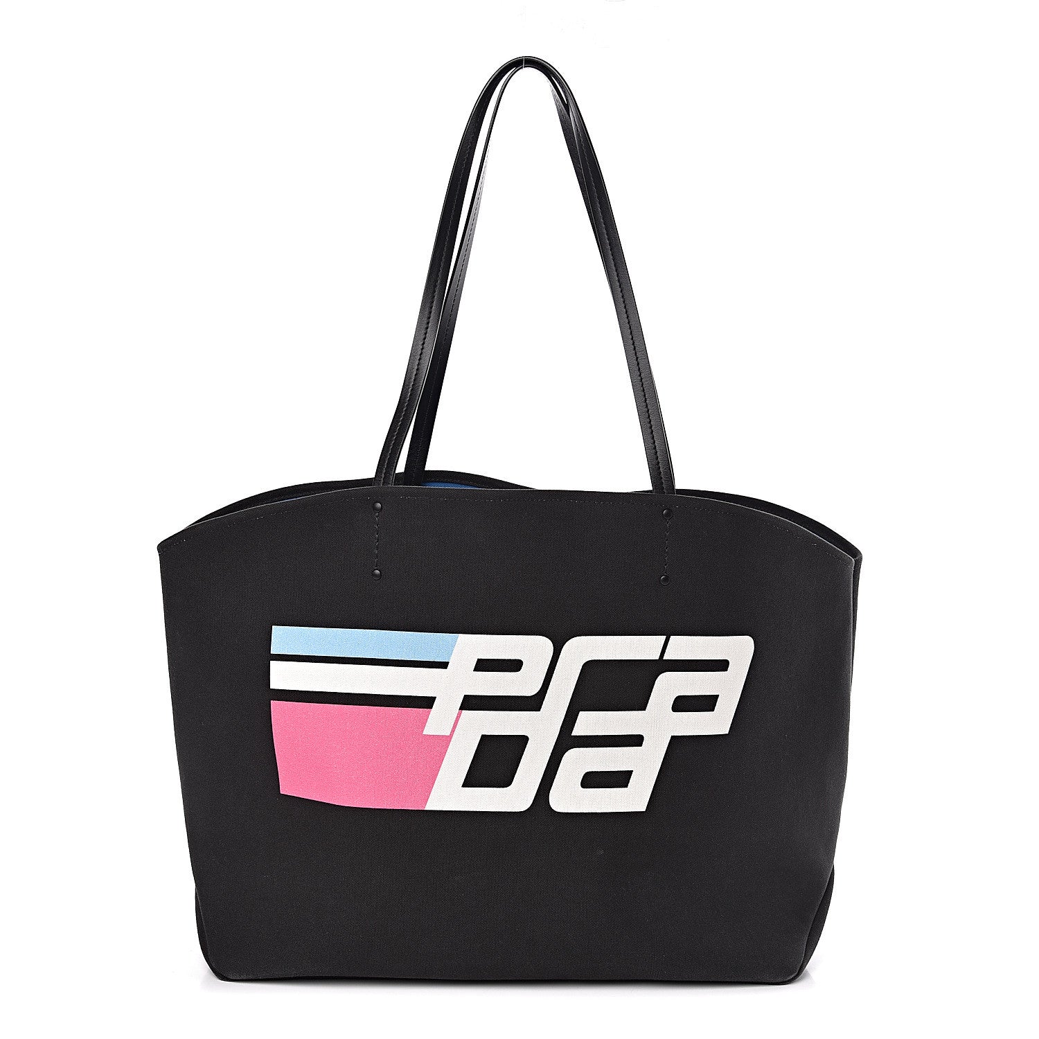 Prada Canapa Racing Logo Shopping Tote Black Azzurro 3 of 16