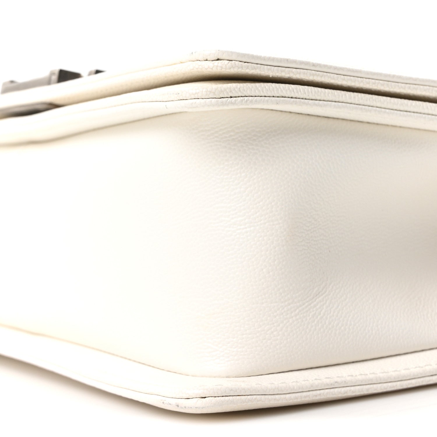 Chanel Caviar Quilted Medium Boy Flap White 10 of 11