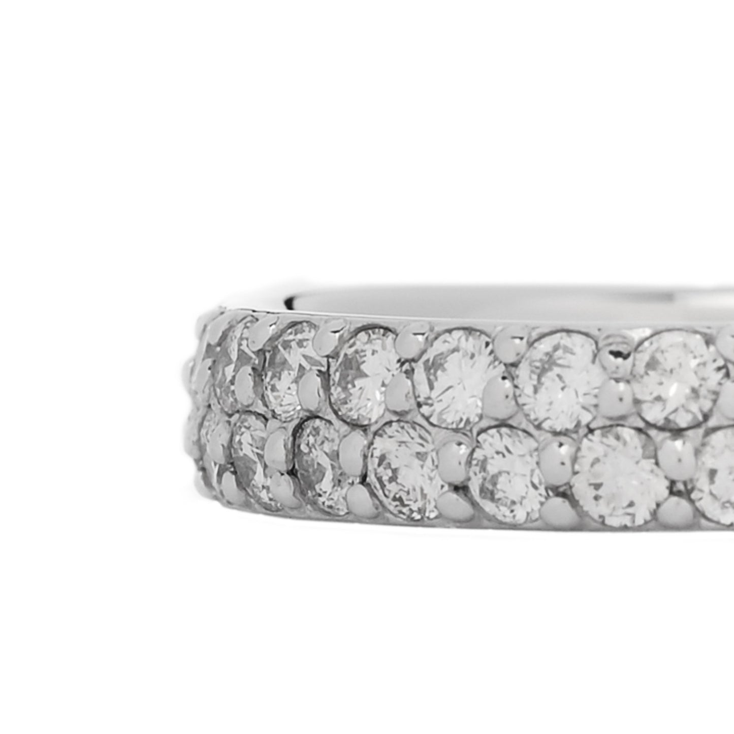 Platinum Diamond 1.61ct Two Row Eternity Band Ring 52 6