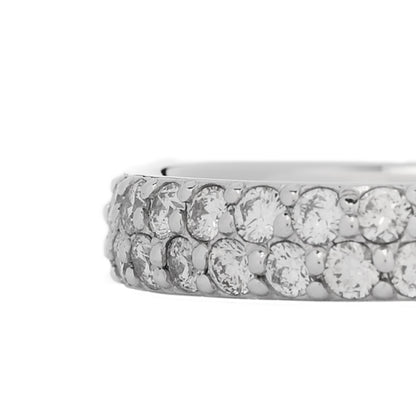 Parker & West by FASHIONPHILE Platinum Diamond 1.61ct Two Row Eternity Band Ring 52 6 9 of 9