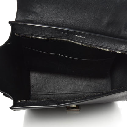 Celine Drummed Calfskin Suede Small Trapeze Black 5 of 13