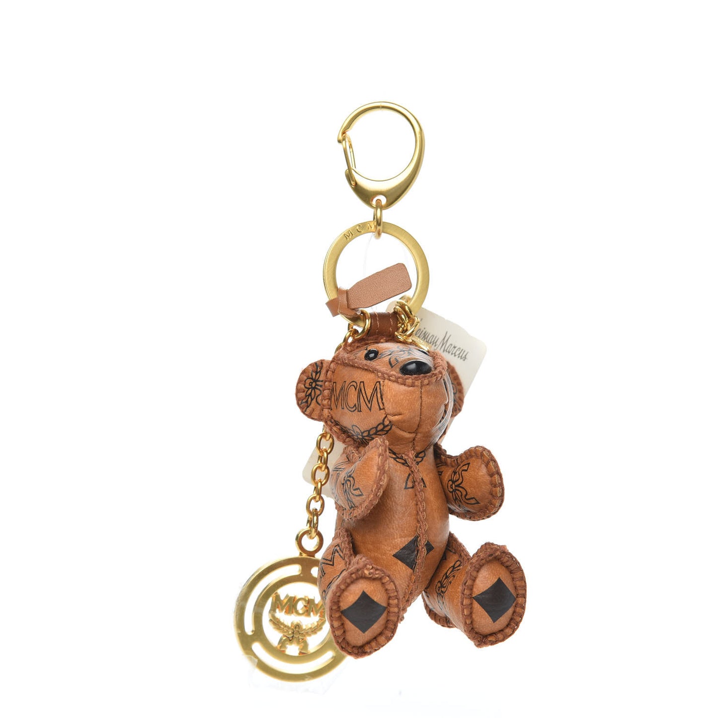 Visetos Bear Key Ring Bag Charm Cognac