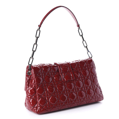 Christian Dior Patent Cannage New Lock Flap Red 3 of 10
