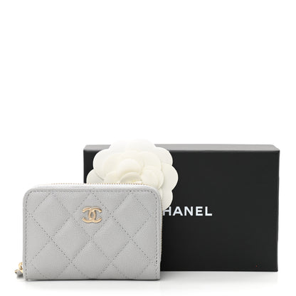 Chanel Caviar Quilted Zip Coin Purse Grey 8 of 8