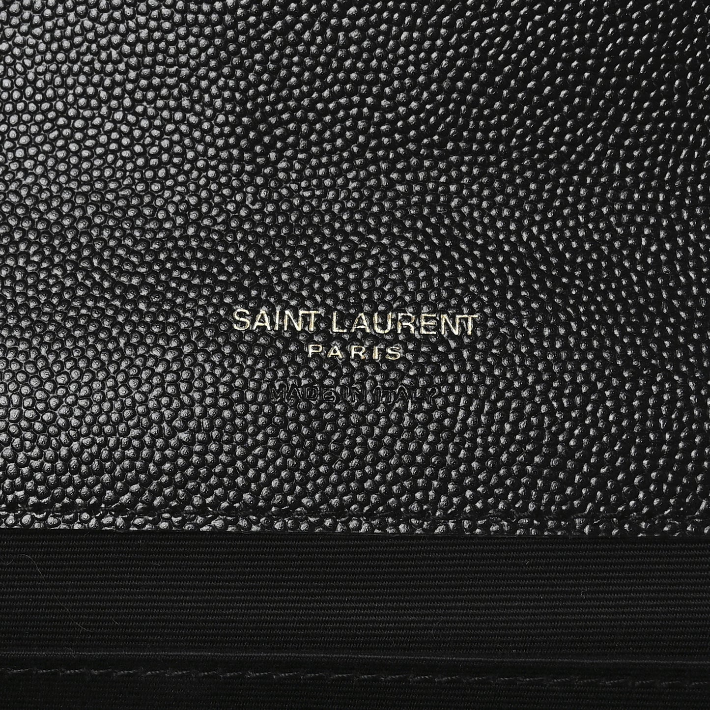 Grain De Poudre Matelasse Chevron Monogram Envelope Clutch Black