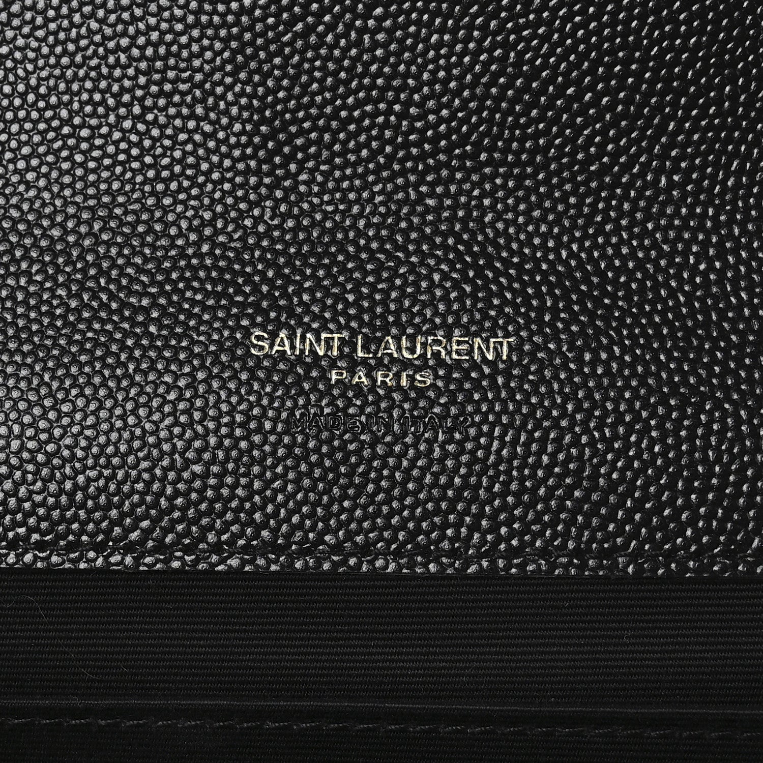 Saint Laurent Grain De Poudre Matelasse Chevron Monogram Envelope Clutch Black 6 of 8