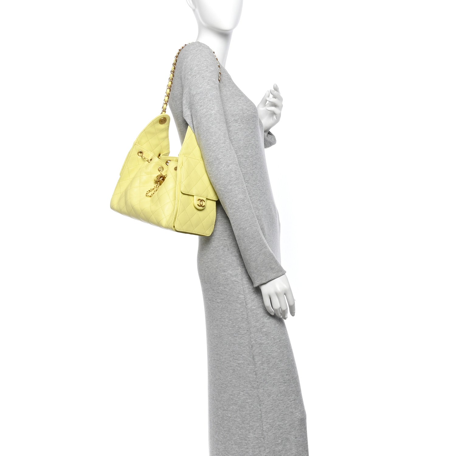 Chanel Caviar Quilted Small Chanel 25 Handbag Light Yellow 2 of 11