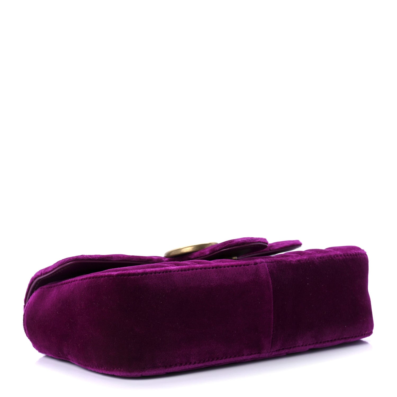 Gucci Velvet Matelasse Mini GG Marmont Shoulder Bag Fuchsia Violet Cyclamen 4 of 10