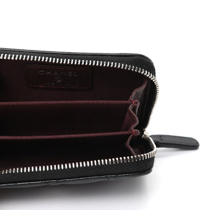 Chanel Lambskin Quilted Zip Coin Purse Black 5 of 9