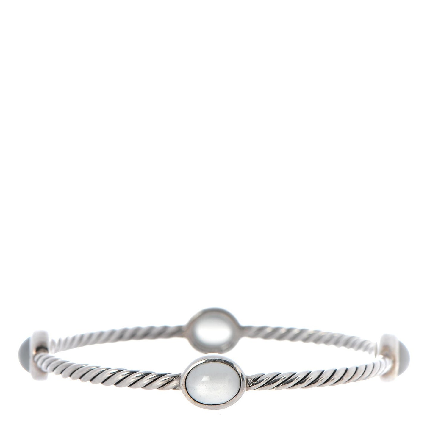 Sterling Silver Chalcedony 3mm Color Classics Four Station Bangle