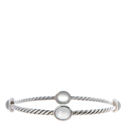 David Yurman Sterling Silver Chalcedony 3mm Color Classics Four Station Bangle 2 of 4