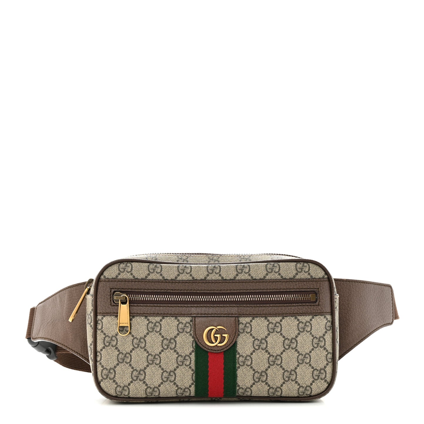 Soft GG Supreme Monogram Medium Ophidia Belt Bag Dark Brown