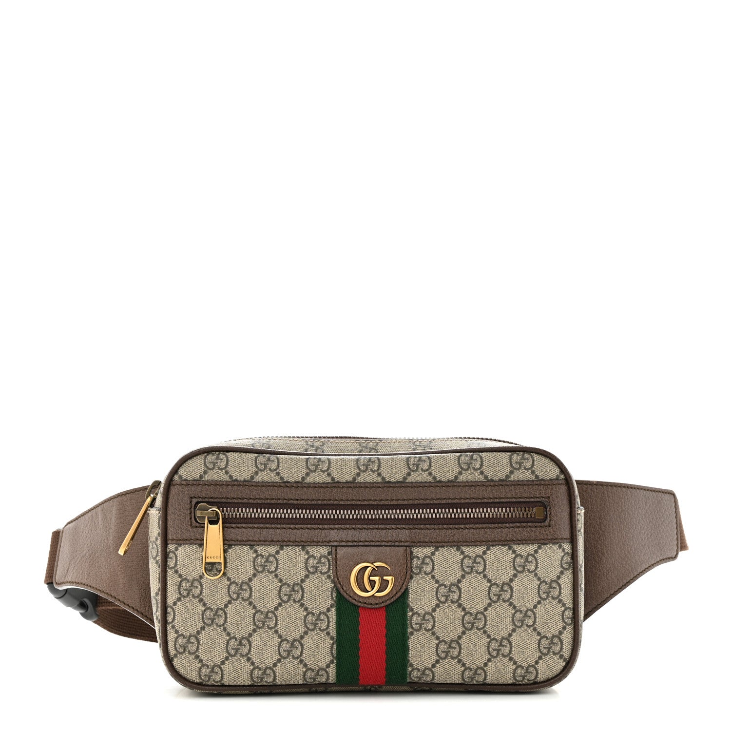 Gucci Soft GG Supreme Monogram Medium Ophidia Belt Bag Dark Brown 1 of 12