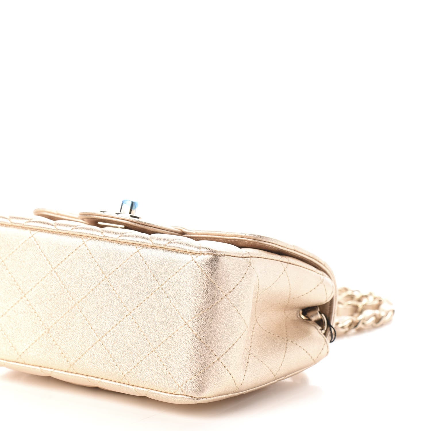 Chanel Metallic Lambskin Quilted Mini Square Flap Gold 9 of 10