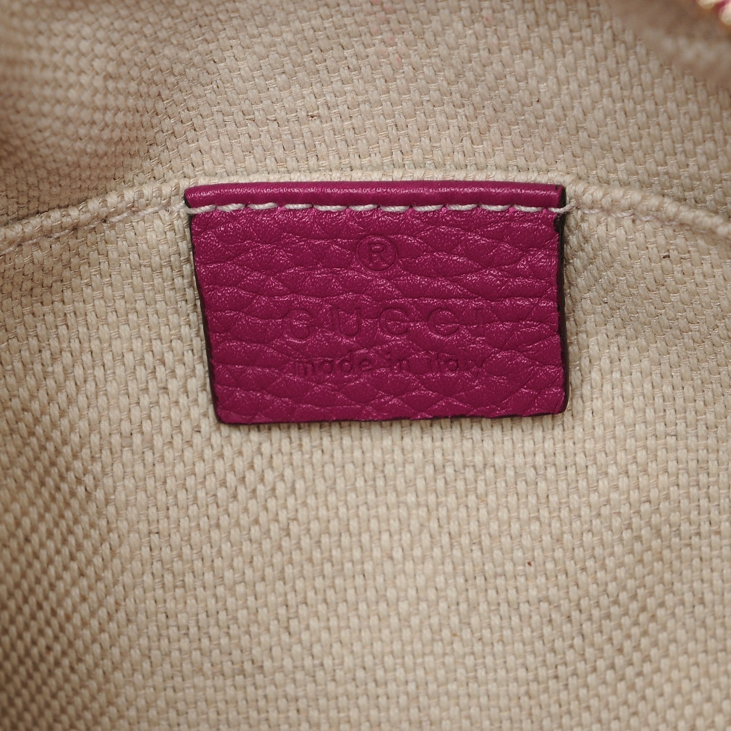 Gucci Pebbled Calfskin Small Soho Disco Bag Bright Bougainvillea 6 of 6