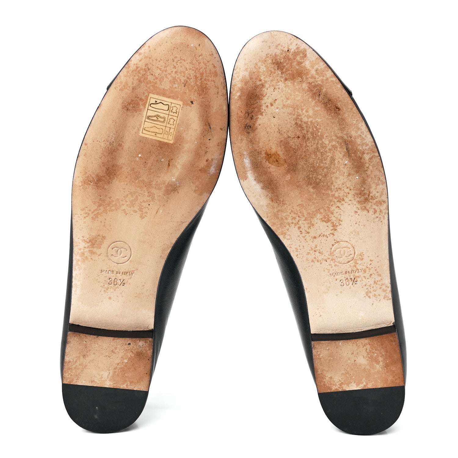 Chanel Lambskin Patent Cap Toe Pearl CC Ballerina Flats 38.5 Black 5 of 9