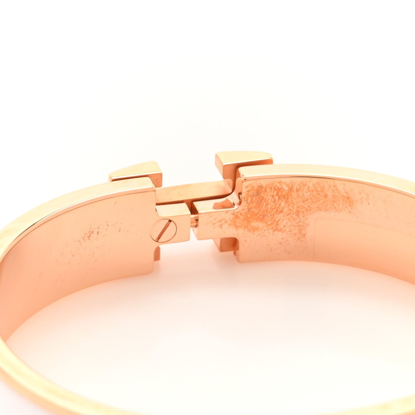 Enamel Narrow Clic Clac H Bracelet PM White
