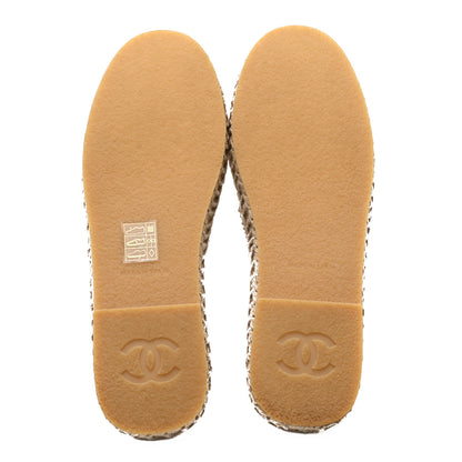 Chanel Denim CC Espadrille Mules 36 White Black 5 of 10