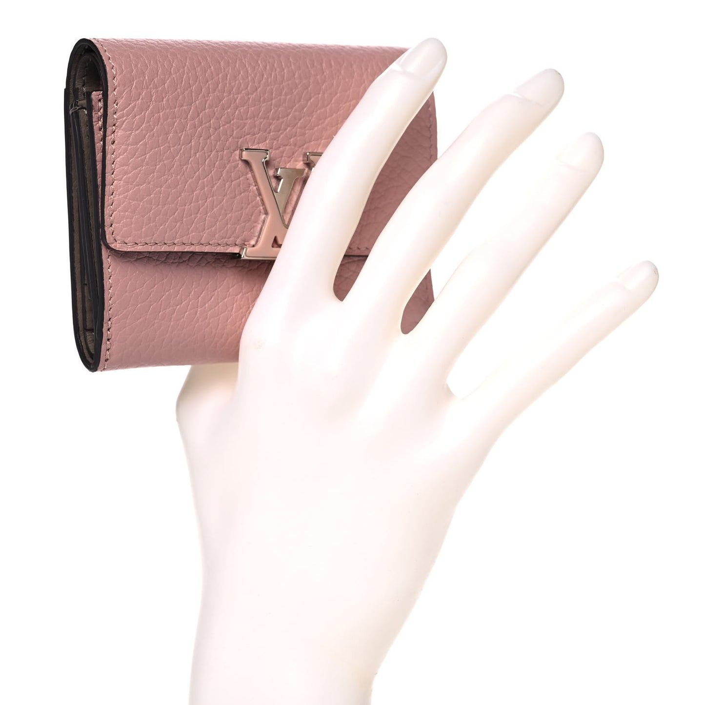 Taurillon Capucines Compact Wallet Magnolia