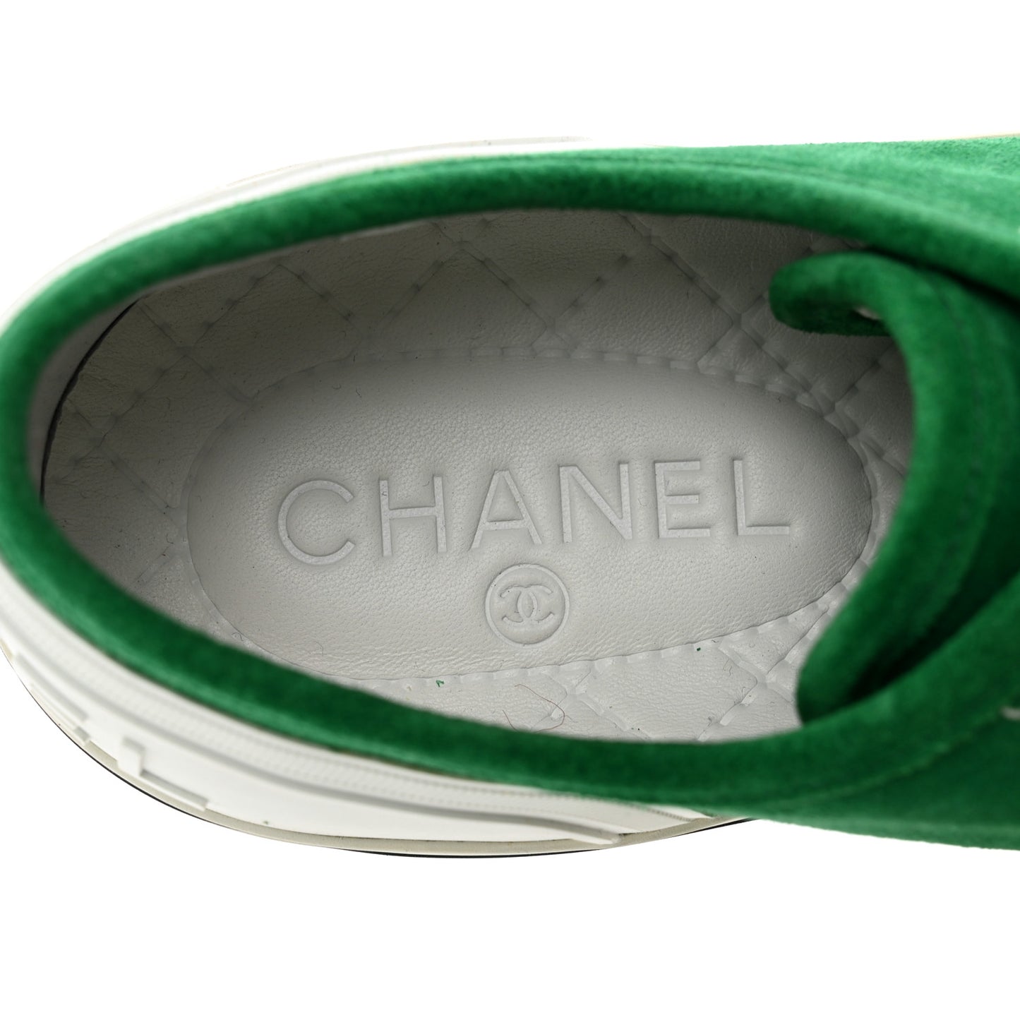 Suede Calfskin Lace Up Cap Toe Sneakers 41 Green