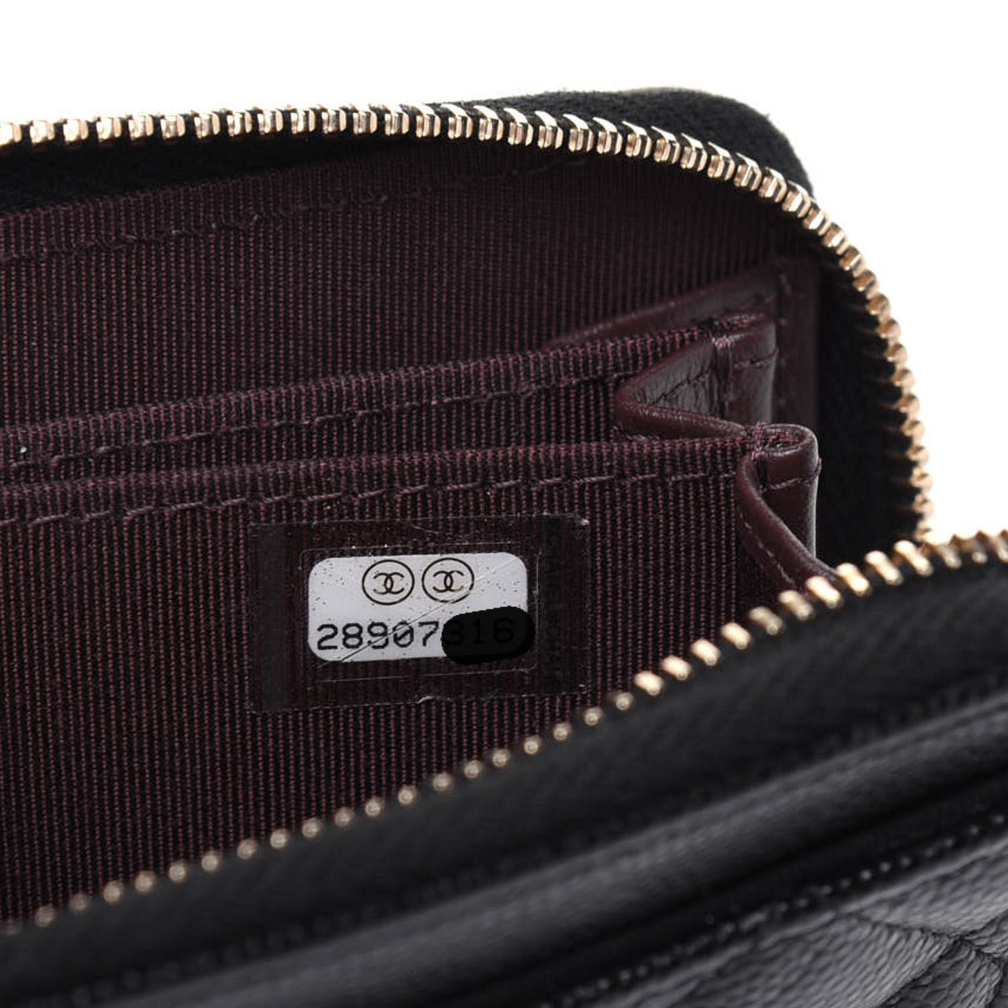 Caviar Quilted Zip Coin Purse Black