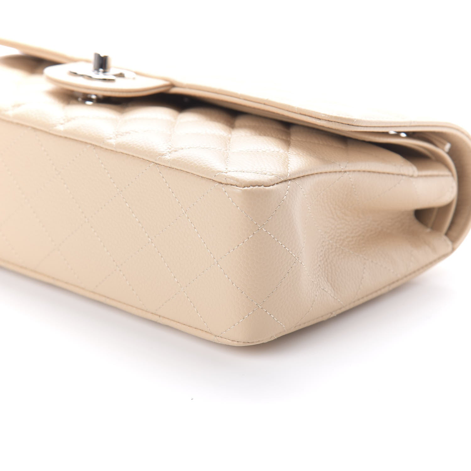 Chanel Caviar Quilted Medium Double Flap Beige Clair 7 of 10